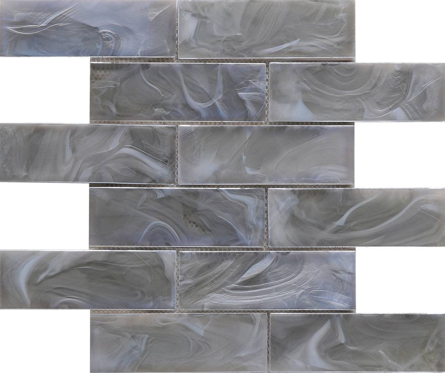 Hot Melted Glass Vintage Pewter Brick