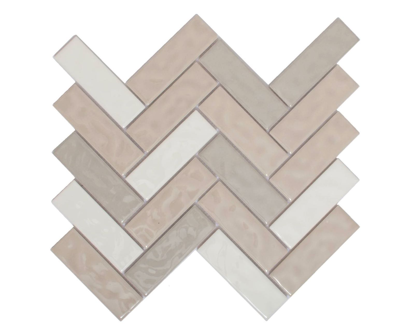 White Body Ceramic Royal Flax Herringbone