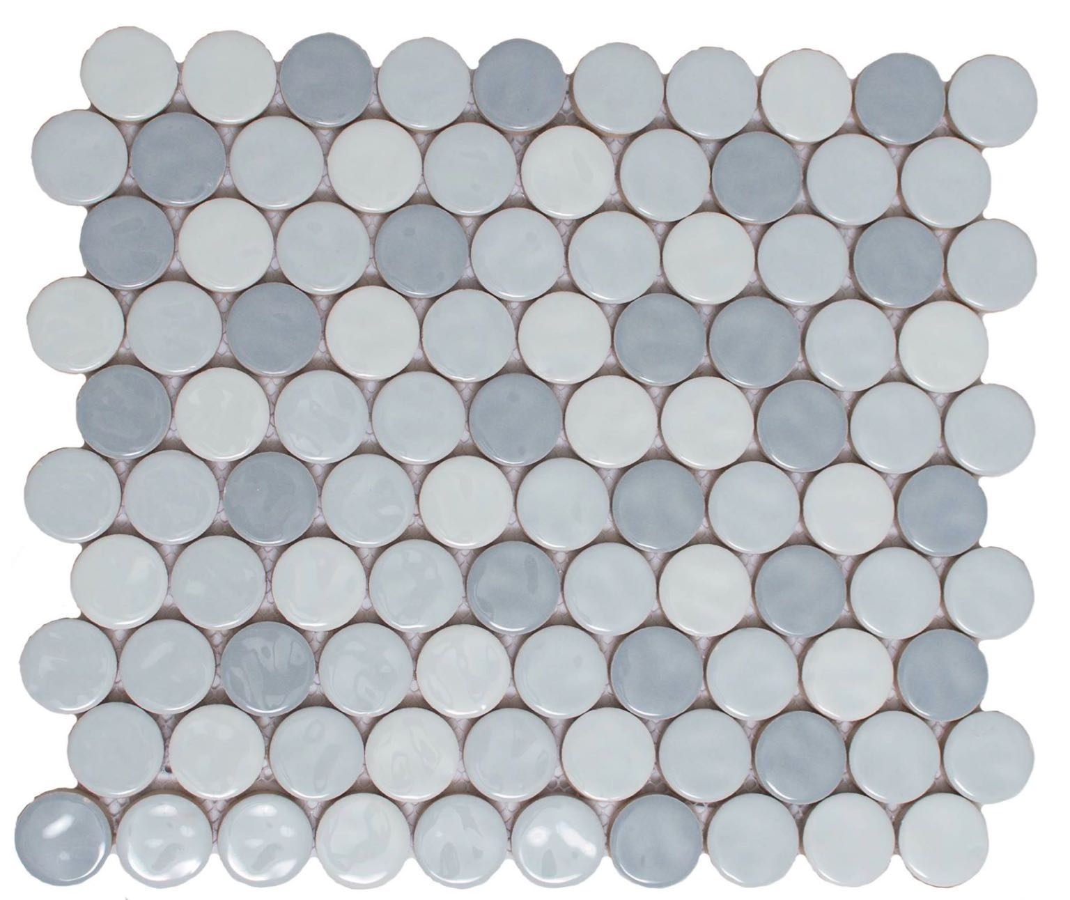 White Body Ceramic Sylvan Mist Penny Rounds