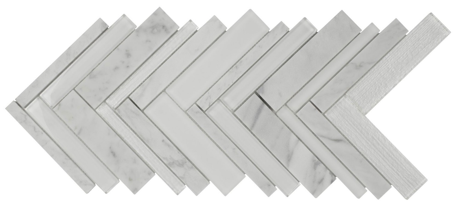 Herringbone White/Grey