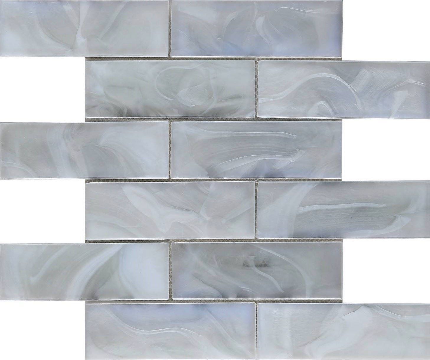 Hot Melted Glass Pearl White Brick