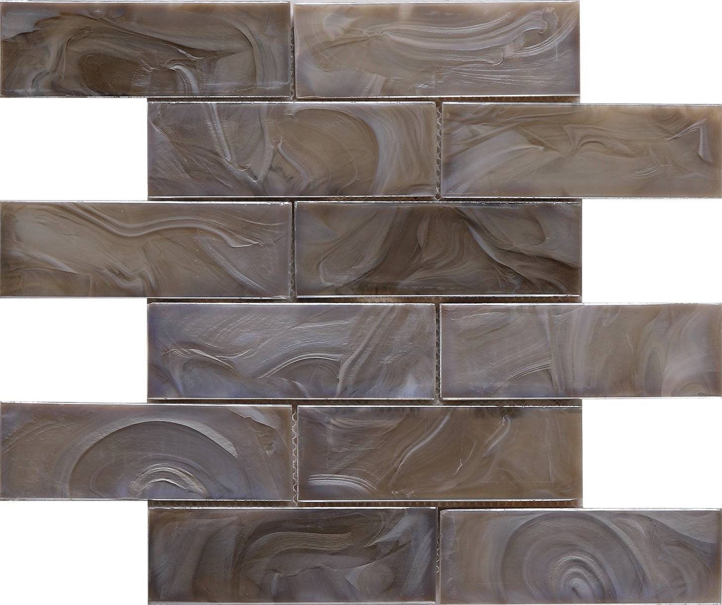 Hot Melted Glass Taupe Fedora Brick