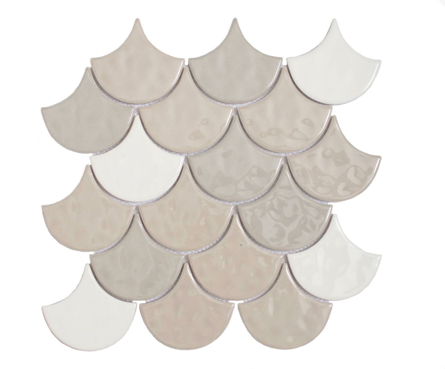White Body Ceramic Royal Flax Fish Scale