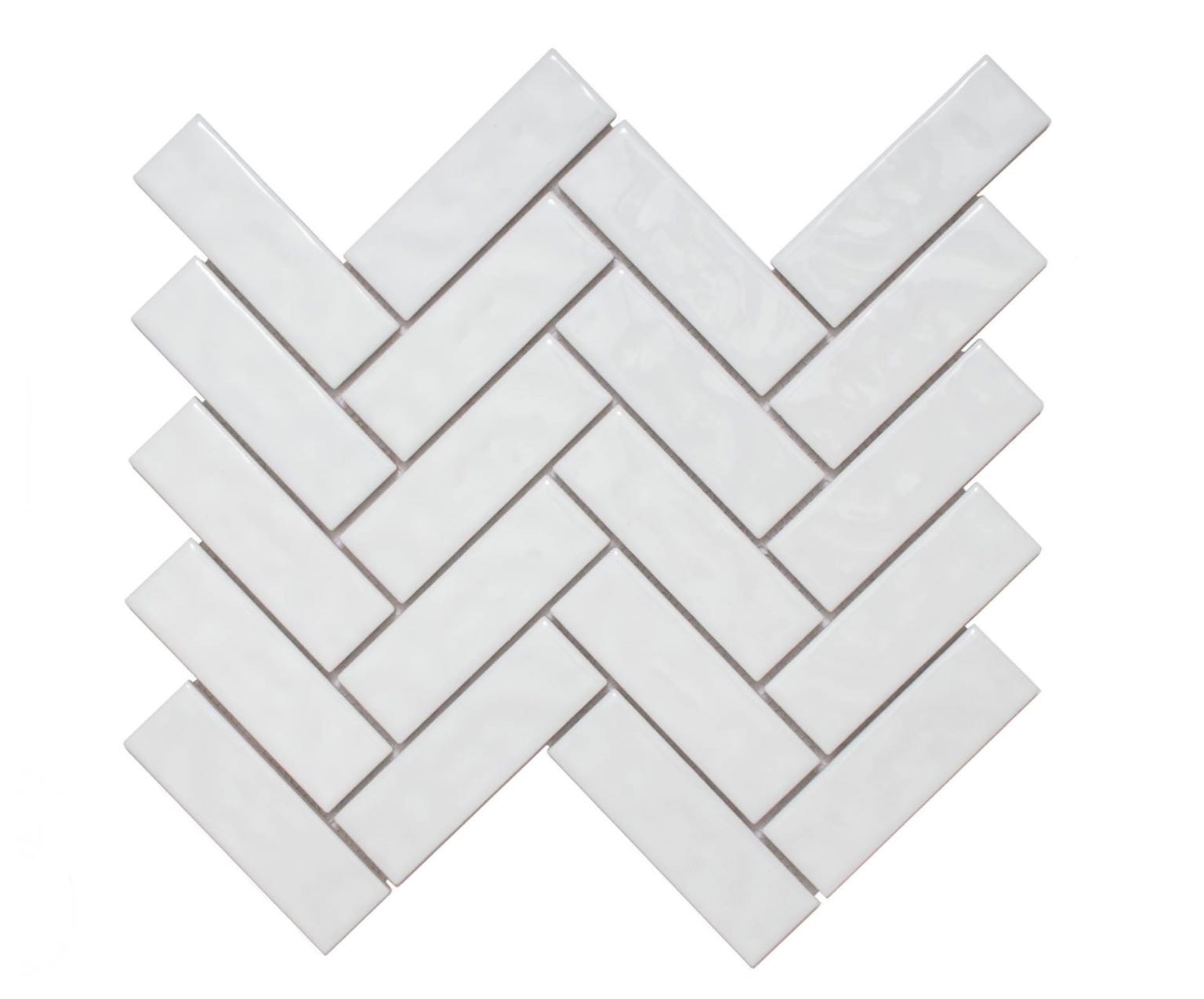 White Body Ceramic White Dove Herringbone
