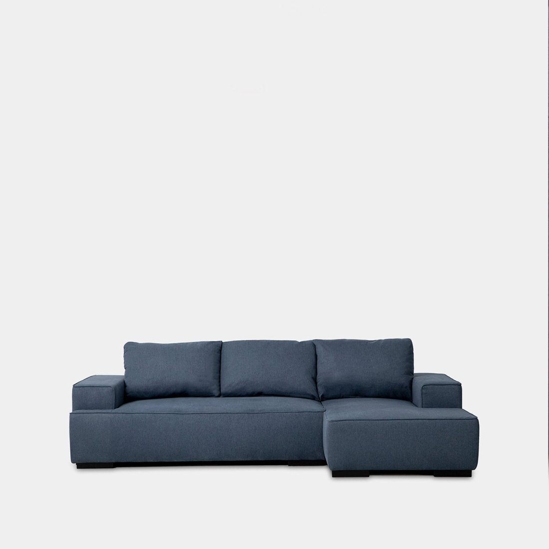 Sofá cama chaise longue derecha de 3 plazas azul