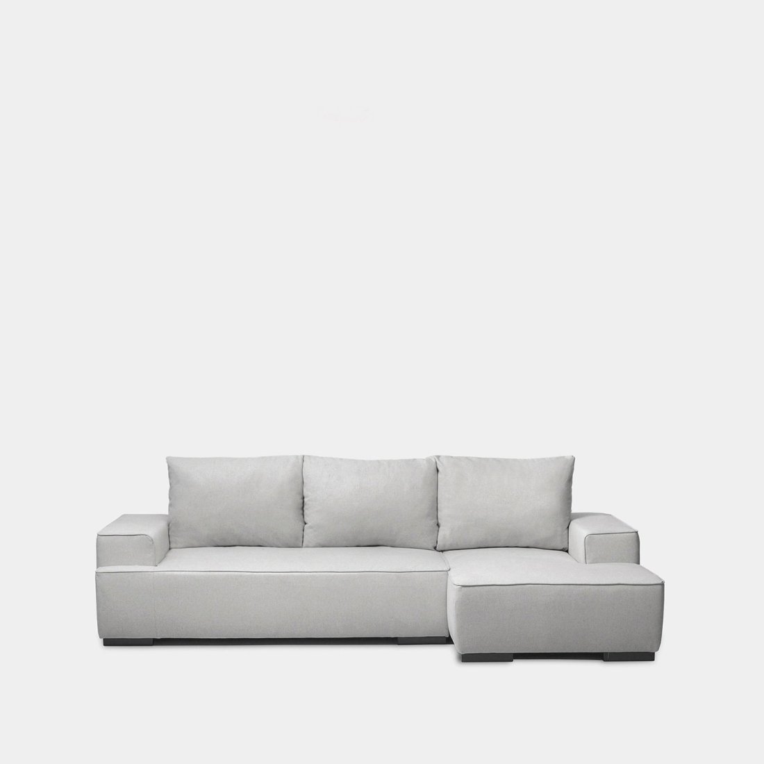 Sofá cama chaise longue derecha de 3 plazas gris