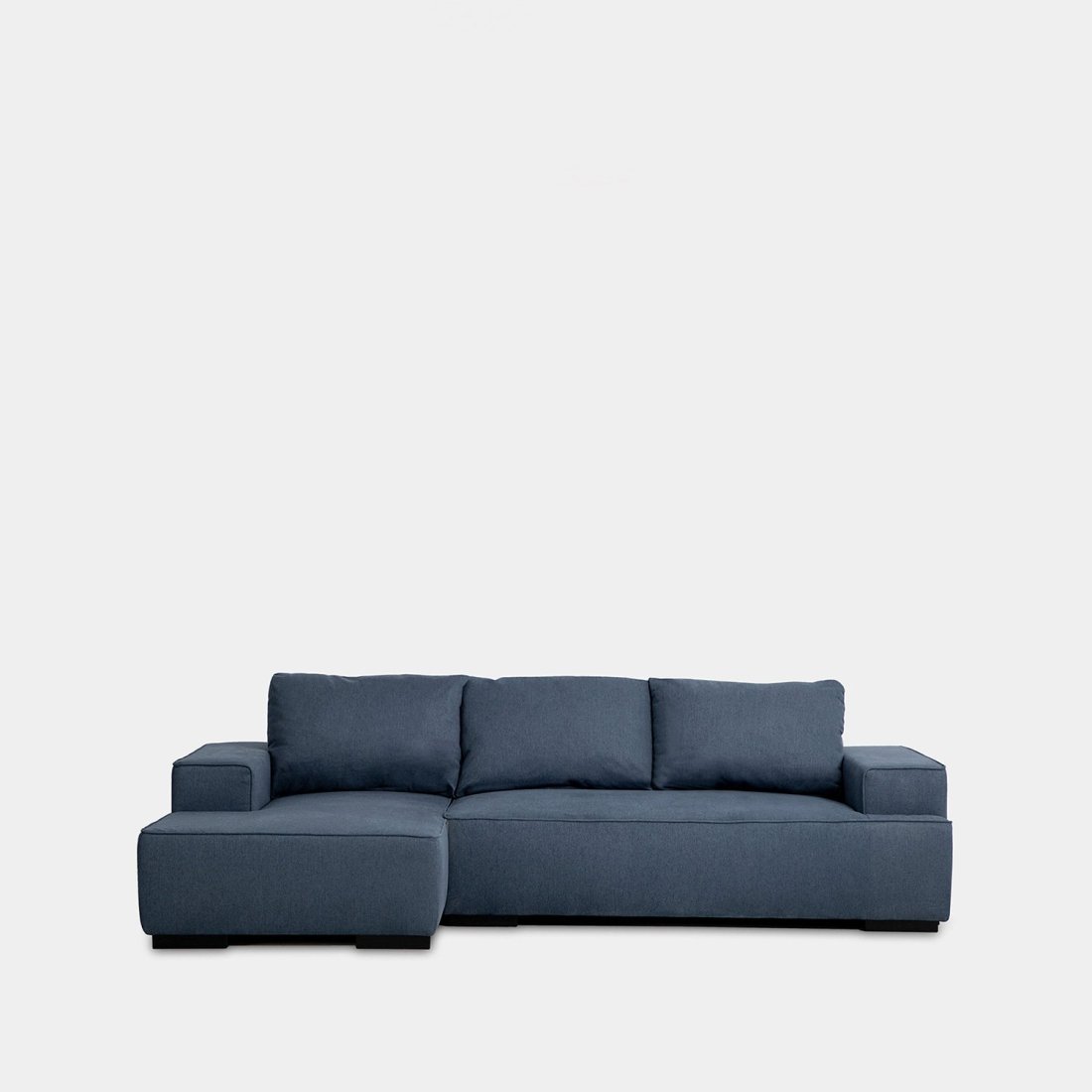Sofá cama chaise longue izquierda de 3 plazas azul