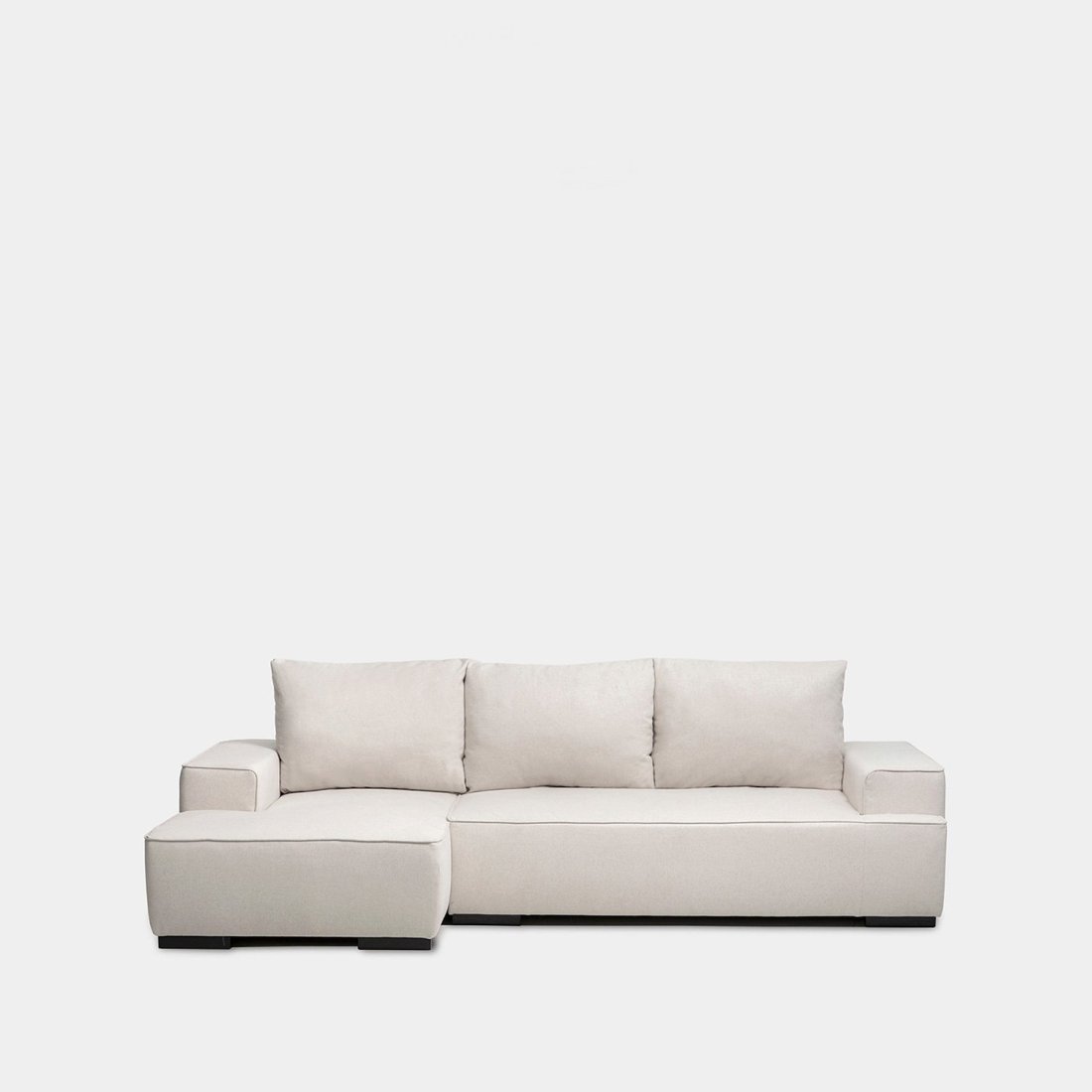 Sofá cama chaise longue izquierda de 3 plazas beige