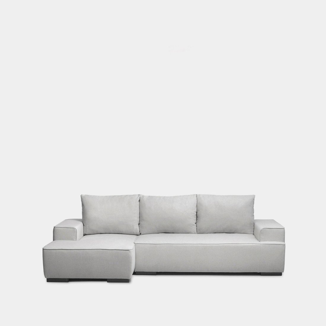 Sofá cama chaise longue izquierda de 3 plazas gris
