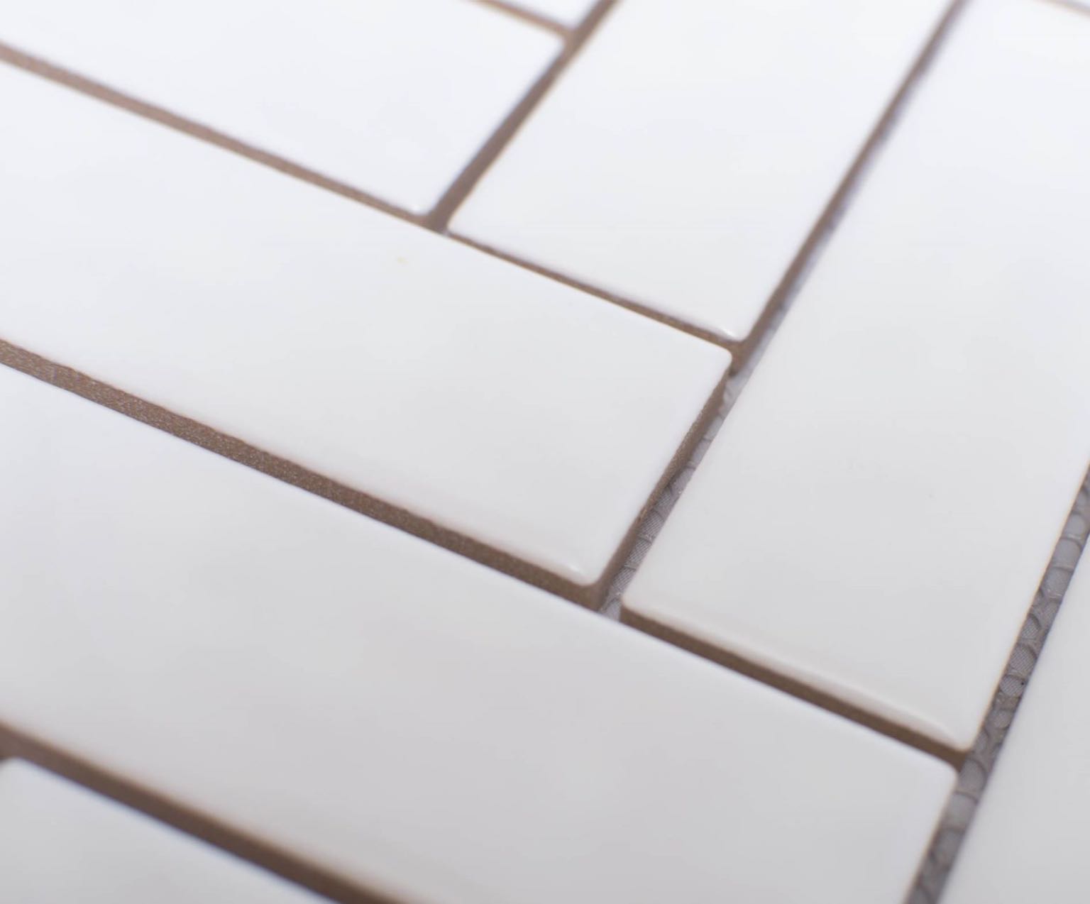 White Body Ceramic White Dove Herringbone