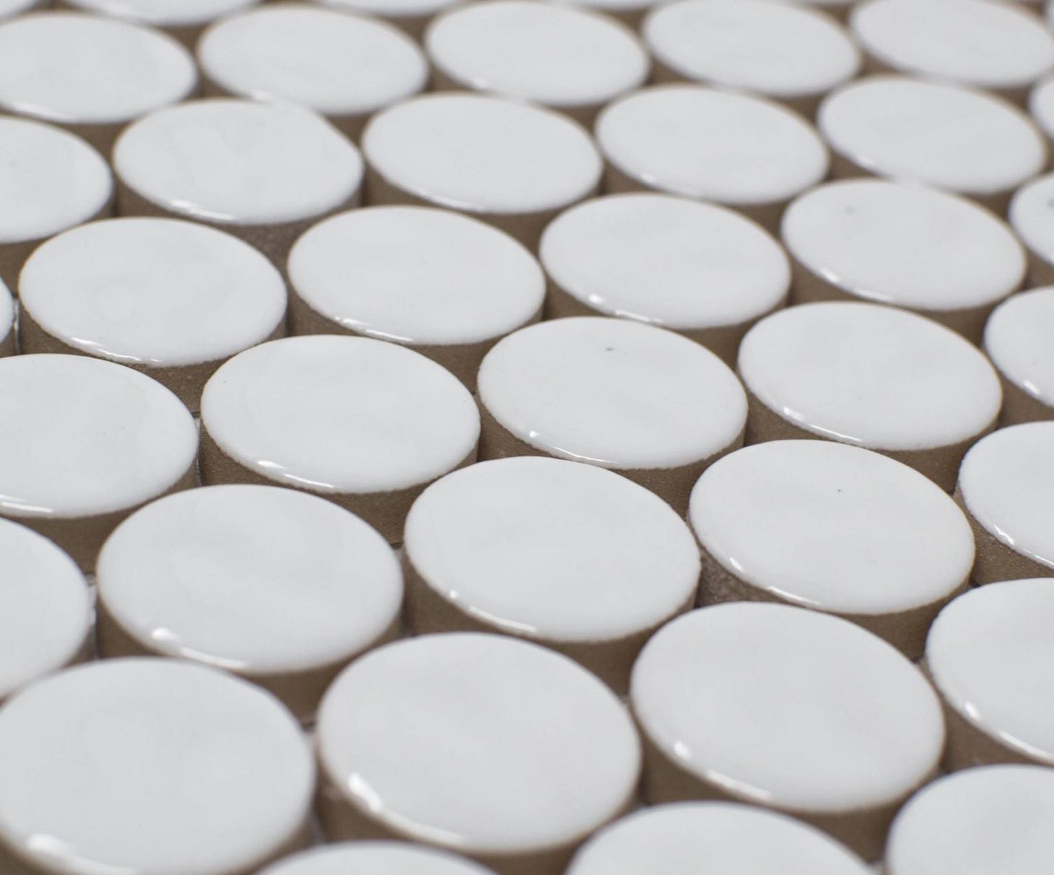 White Body Ceramic White Dove Penny Rounds